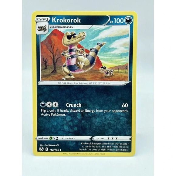 Krokorok 112/195 Silver Tempest Non Holo‎ Pokemon TCG Mint Unplayed - Picture 1 of 6